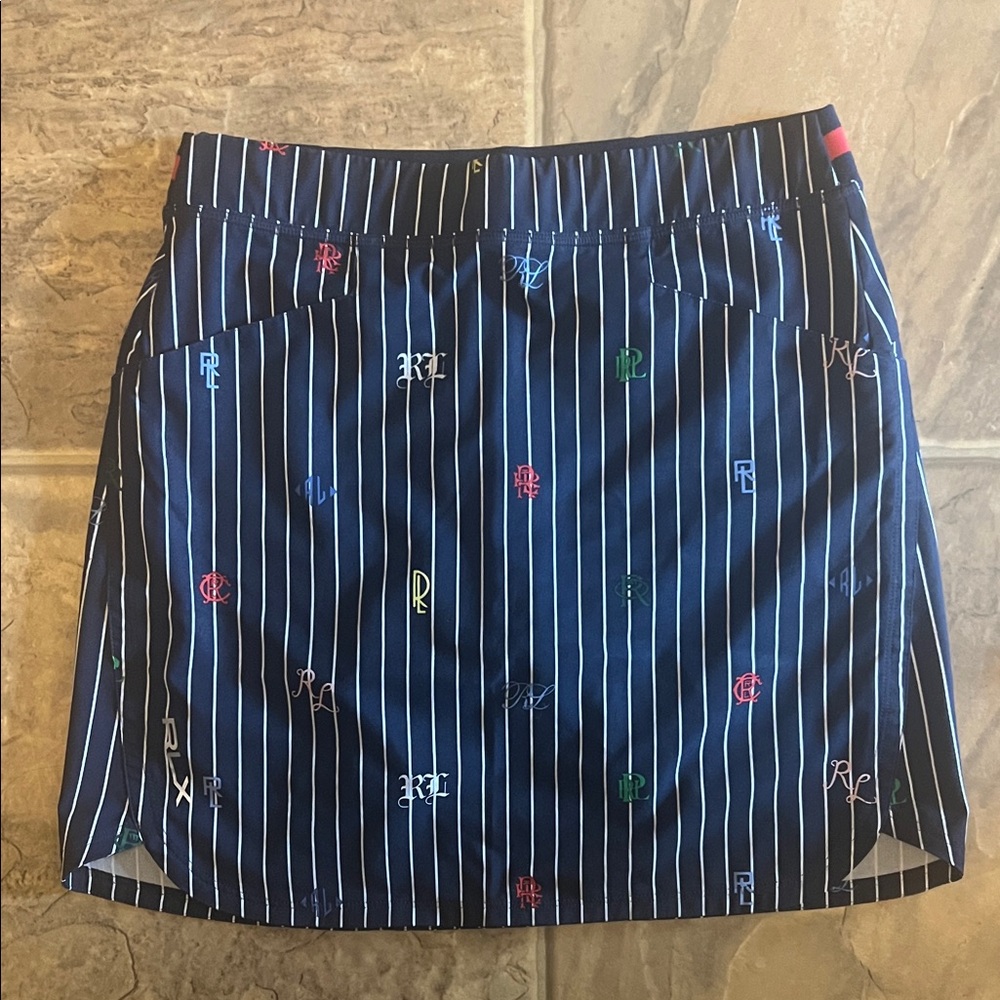 RLX Ralph Lauren Navy Multicolor Striped golf Skirt